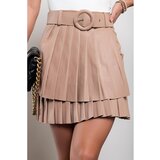 Fenzy Plisirana Mini Suknja Od Umjetne Kože Sa Remenom Chiqui, Smeđa Fenzy Plisirana Mini Suknja Od Umjetne Kože Sa Remenom Chiqui, Smeđa Slike