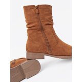 Shelvt Caramel ankle boots with crinkled upper | Shoptok.si