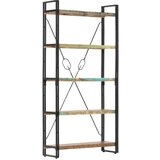 Police Knjižna omara 5-nadstropna 90x30x180cm trden predelan les Cene