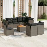 vidaXL 9-dijelni set vrtnih sofa od poliratana s jastucima sivi | shoptok.hr