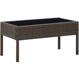 vidaXL Vrtna miza rjava 75x40x37 cm poli ratan Cene