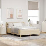 Box Spring Krevet s madracem Krem 140x200 cm Tkanina | shoptok.hr