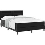vidaXL Postelja s pomičnim podjemom in črno vzmetnico 140x190 cm iz umetnega usnja | Shoptok.si