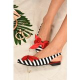Fox Shoes Women's Black and White Fabric Flat Flats | shoptok.hr