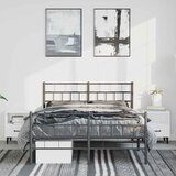  Metalni okvir kreveta uzglavlje i podnožje crni 135x190 cm | shoptok.hr