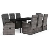  9-dijelni vrtni blagovaonski set s jastucima sivi | shoptok.hr