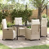 vidaXL Set vanjskog namještaja od 5 dijelova Bež Poly Rattan | shoptok.hr