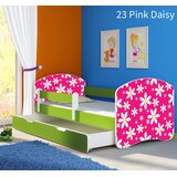  Dječji krevet ACMA s motivom, bočna zelena + ladica 160x80 cm 23 Pink Daisy | shoptok.hr