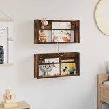  Polica za časopise Zidne 2 pcs Dimljeni hrast 60 x 12 x 30 cm | shoptok.hr