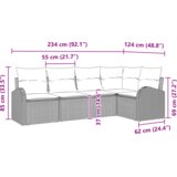 vidaXL 5-delni vrtni kavč s blazinami Črn Poli ratan | Shoptok.si