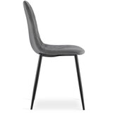  Set od 4 ASTI stolice od tamnosivog baršuna | shoptok.hr