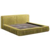 Makamii Rumena oblazinjena zakonska postelja z odlagalnim prostorom z rešetko 140x200 cm Keoni - | Shoptok.si