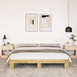 vidaXL posteljni okvir brez vzmetnice 180x200 cm masivni les hrast | Shoptok.si