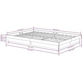  Posteljni okvir črn iz trdnega lesa 135x190 cm 4FT6, (20645488) | Shoptok.si