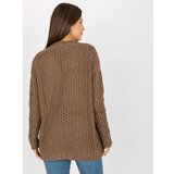 Fashion Hunters Brown knitted cardigan with buttons RUE PARIS Cene