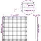  Rešetka Srebrna 60 x 60 x 2 cm Vruće pocinčani čelik | shoptok.hr