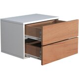 MID.YOU Nočna Omarica Usal L 45, Hrast, Bela | Shoptok.si