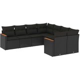 vidaXL 8-dijelni set vrtnih sofa od poliratana s jastucima crni | shoptok.hr