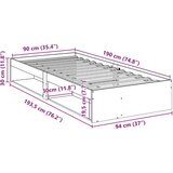 vidaXL Dnevna postelja brez vzmetnice 90x190 cm trdna borovina | Shoptok.si