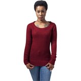 Urban Classics ladies long wideneck sweater burgundy Cene