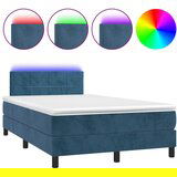 The Living Store Box spring postelja z vzmetnico LED temno modra 120x200cm žamet - Box Spring Postelja, (21488987) | Shoptok.si