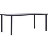 In blagovaonski stol crni i siva boja betona 200 x 100 x 75 cm mdf | shoptok.hr