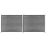 vidaXL Komplet ograjnih panelov WPC 353x146 cm siv | Shoptok.si