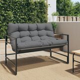 vidaXL Vrtna klupa s jastukom antracit 113 cm čelična | shoptok.hr