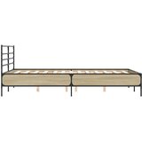  Okvir za krevet boja hrasta 140x190cm konstruirano drvo i metal | shoptok.hr