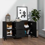  Komoda crna 100 x 36 x 60 cm od konstruiranog drva | shoptok.hr