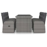 7-dijelni vrtni blagovaonski set od poliratana s jastucima sivi | shoptok.hr