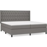  Box spring postelja z vzmetnico temno siva 200x200 cm blago, (20726094) | Shoptok.si