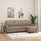  Trosjed s tabureom boja cappuccina 180 cm od umjetne kože | shoptok.hr