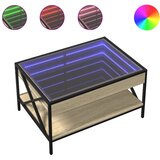  Stolić s beskonačnim LED svjetlima boja hrasta 70x50x38 cm | shoptok.hr