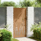  Vrtna vrata 85 x 175 cm od čelika COR-TEN s uzorkom trave | shoptok.hr