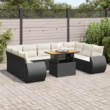 vidaXL 10-dijelni set vrtnih sofa s jastucima crni od poliratana | shoptok.hr