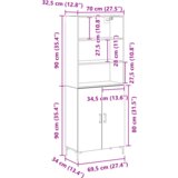 vidaXL Visoki ormarić crni hrast 69.5x34x180 cm konstruirano drvo | shoptok.hr