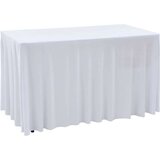 vidaXL Rastezljive navlake za stol 2 kom duge 120 x 60,5 x 74 cm bijele | shoptok.hr