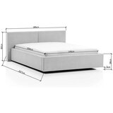 Meise Möbel Tapecirani bračni krevet bez podnice 140x200 cm u srebrnoj boji Cube – | shoptok.hr
