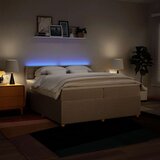  Krevet s oprugama i madracem krem 200 x 200 cm od tkanine | shoptok.hr