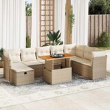  9-dijelni set vrtnih sofa s jastucima bež od poliratana bagrem | shoptok.hr