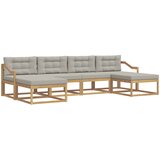  Set vanjskih sofa 6 kom. Bijela i svjetlosiva Smeđa 325 x 162,5 x 73 cm | shoptok.hr