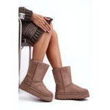 Boto PS1 Women's Fur-Lined Insulated Snow Boots Dark Beige Abrams | ePonuda.com