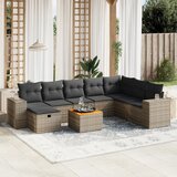 vidaXL 9-dijelni set vrtnih sofa od poliratana s jastucima sivi | shoptok.hr