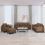 vidaXL 4-dijelni set sofa s jastucima smeđi od tkanine Cijene