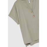 Marisse Olive Blouse With Buttons On The Neckline | shoptok.hr