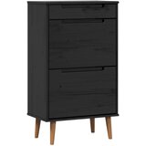  Ormar za cipele MOLDE 59,5 x 35 x 103 cm Masivna borovina Crna | shoptok.hr