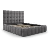 Cosmopolitan Design Siva oblazinjena zakonska postelja s prostorom za shranjevanje in letvenim dnom 160x200 cm Bali – Cene