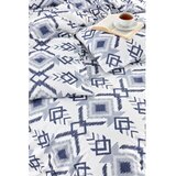 Mila Home Bela/modra enojna/podaljšana posteljnina z rjuho/3-delna 160x220 cm Geometric – | Shoptok.si