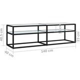 TV ormarić boja bijelog mramora 140x40x40,5 cm kaljeno staklo | Eponuda.com